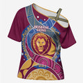 Brisbane Lions Football Custom Cross Shoulder Shirt Premiers Proud Aboriginal Art - Aussie Hoodie
