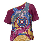 Brisbane Lions Football Custom Cross Shoulder Shirt Premiers Proud Aboriginal Art - Aussie Hoodie