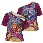 Brisbane Lions Football Custom Cross Shoulder Shirt Premiers Proud Aboriginal Art - Aussie Hoodie