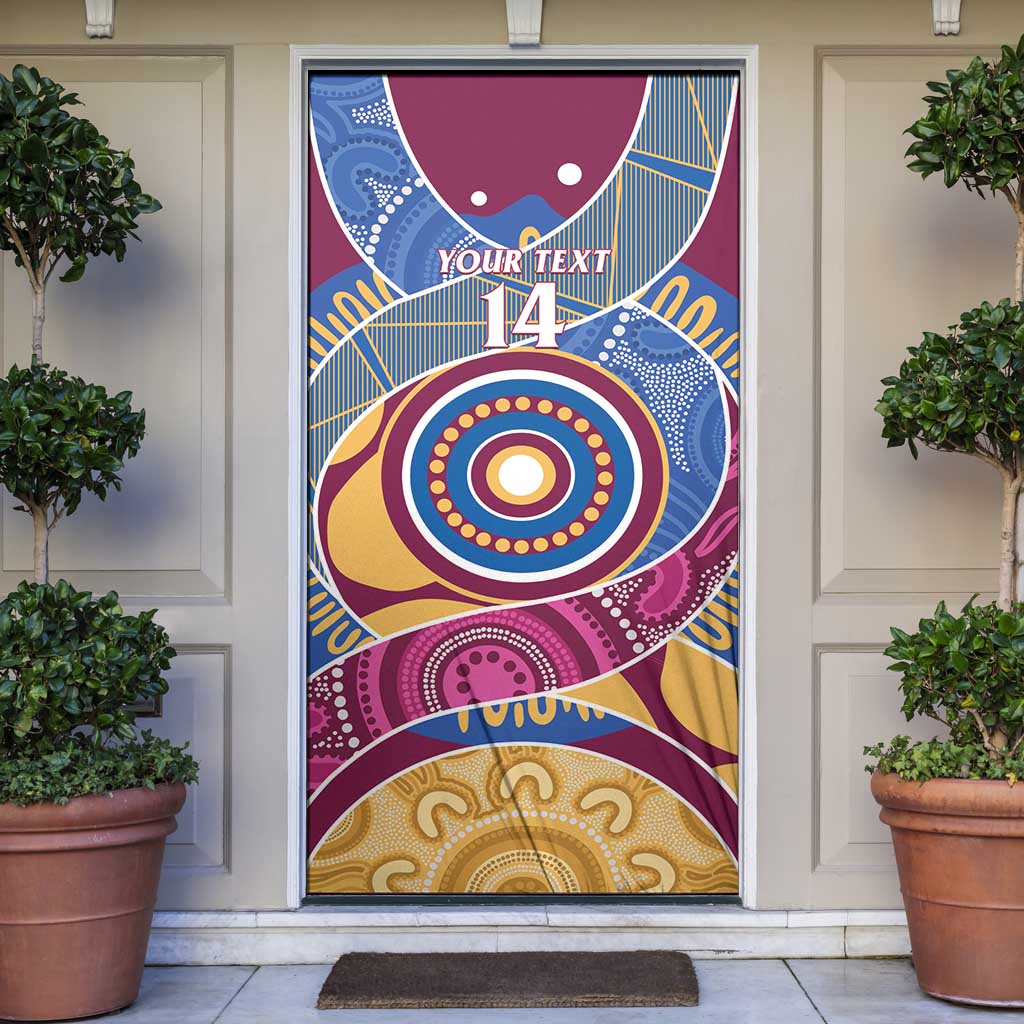 Brisbane Lions Football Custom Door Cover Premiers Proud Aboriginal Art - Aussie Hoodie