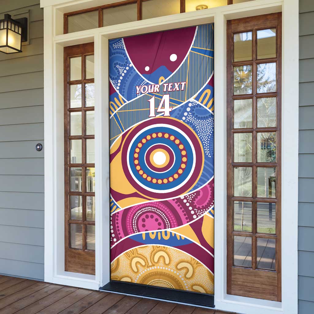 Brisbane Lions Football Custom Door Cover Premiers Proud Aboriginal Art - Aussie Hoodie
