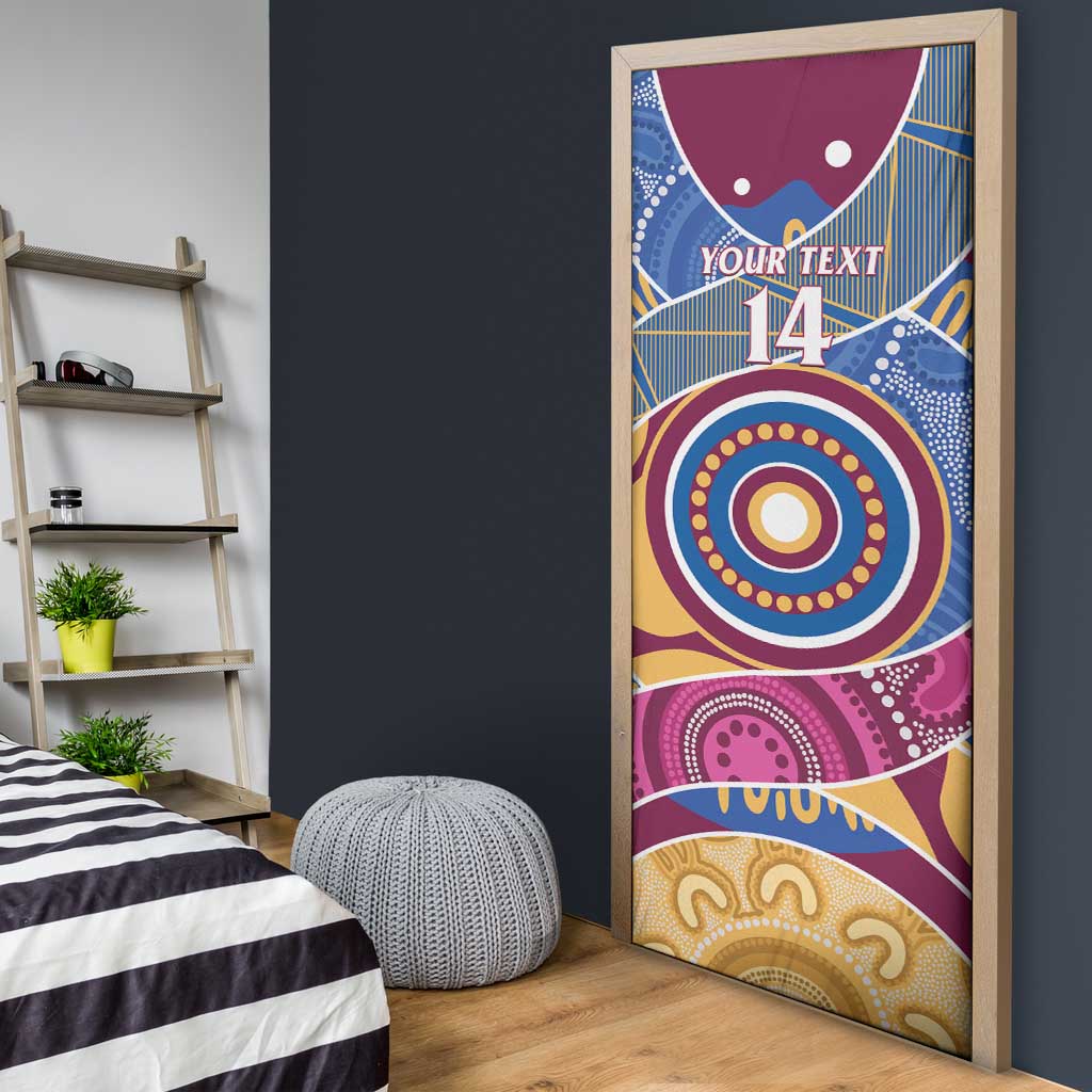 Brisbane Lions Football Custom Door Cover Premiers Proud Aboriginal Art - Aussie Hoodie