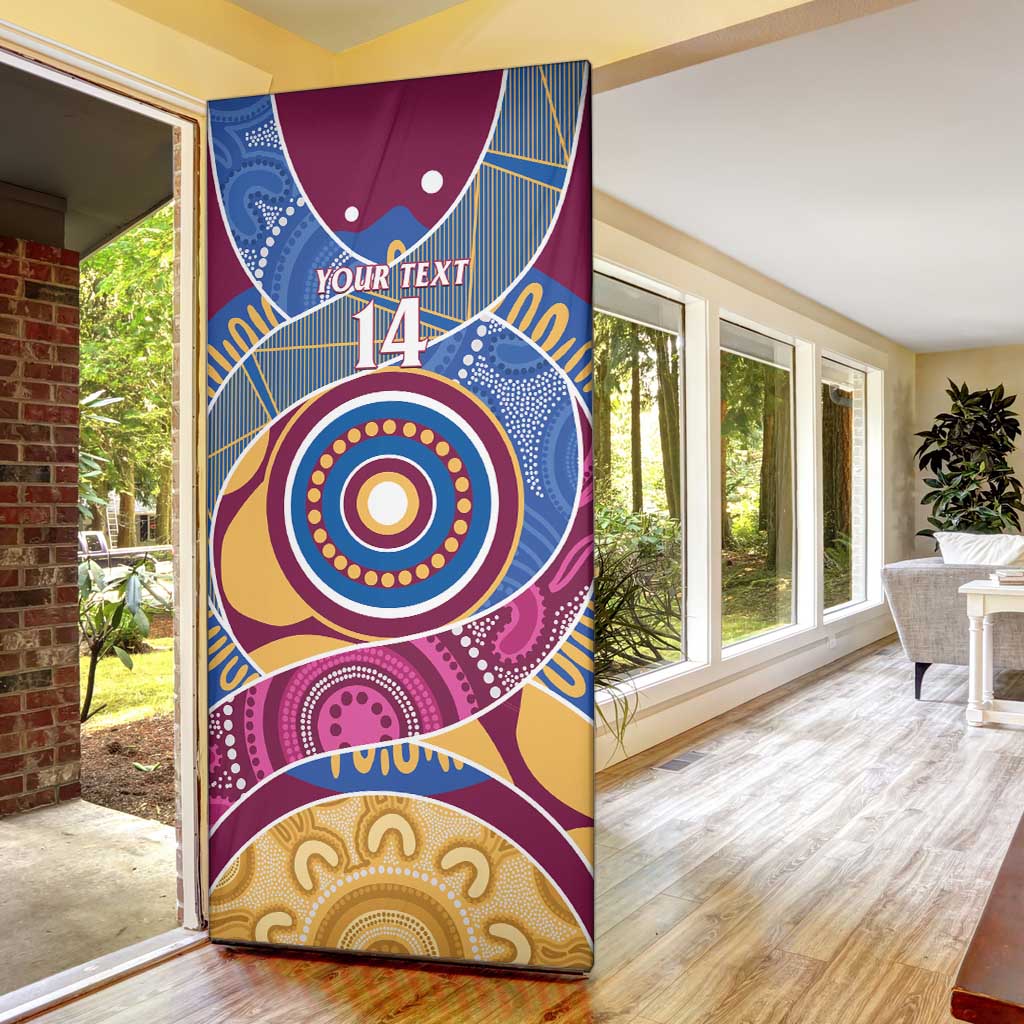 Brisbane Lions Football Custom Door Cover Premiers Proud Aboriginal Art - Aussie Hoodie