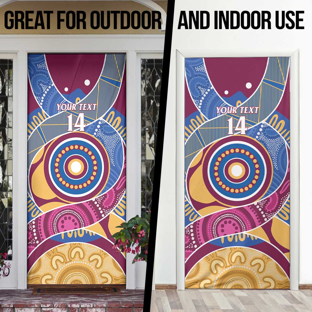 Brisbane Lions Football Custom Door Cover Premiers Proud Aboriginal Art - Aussie Hoodie