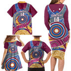 Brisbane Lions Football Custom Family Matching Long Sleeve Bodycon Dress and Hawaiian Shirt Premiers Proud Aboriginal Art - Aussie Hoodie