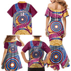 Brisbane Lions Football Custom Family Matching Mermaid Dress and Hawaiian Shirt Premiers Proud Aboriginal Art - Aussie Hoodie