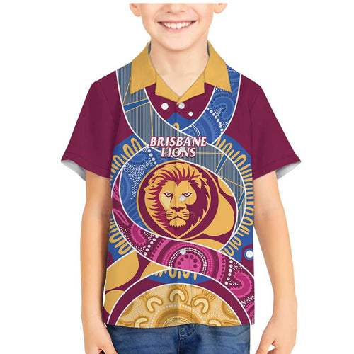 Brisbane Lions Football Custom Family Matching Mermaid Dress and Hawaiian Shirt Premiers Proud Aboriginal Art - Aussie Hoodie
