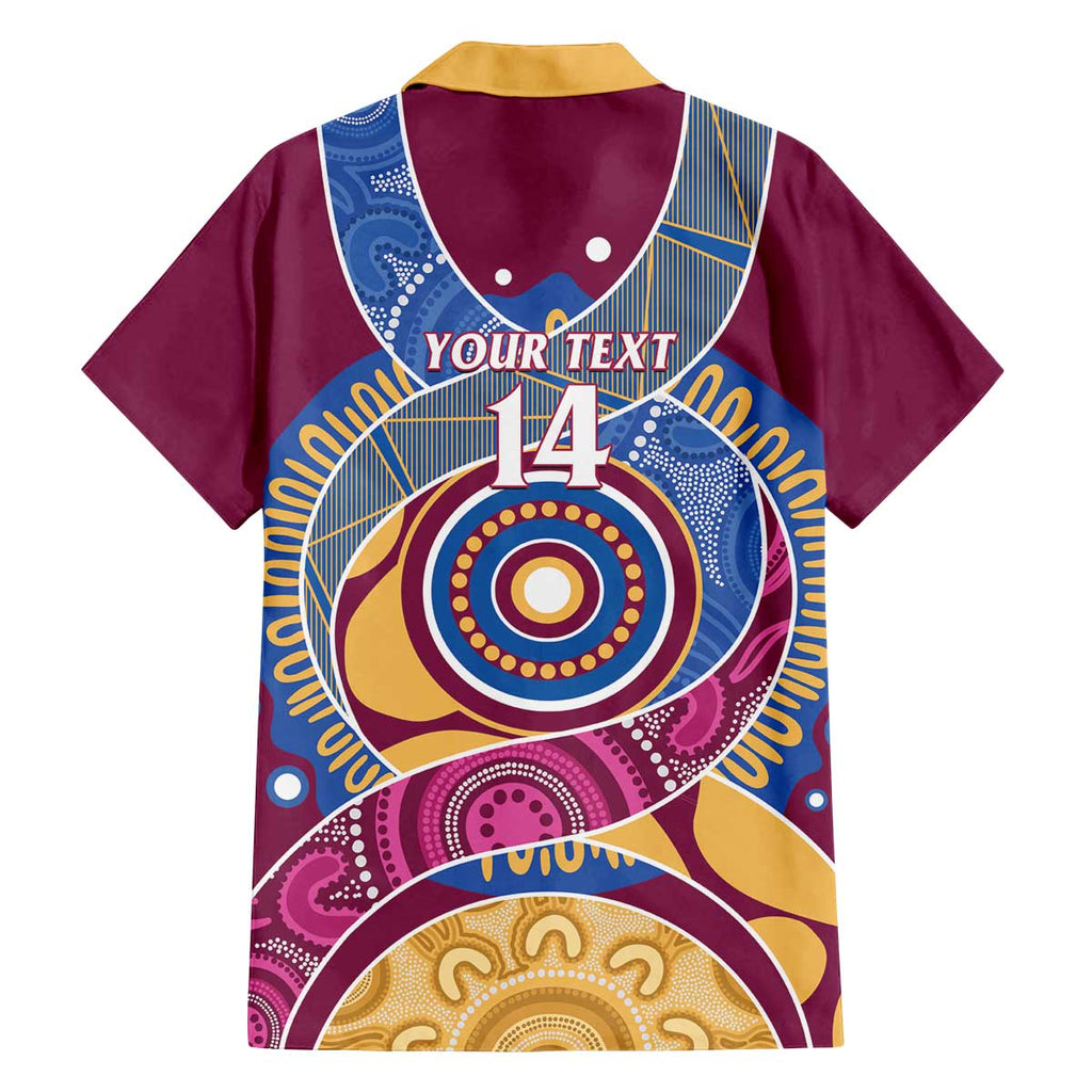 Brisbane Lions Football Custom Family Matching Off The Shoulder Long Sleeve Dress and Hawaiian Shirt Premiers Proud Aboriginal Art - Aussie Hoodie