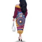 Brisbane Lions Football Custom Family Matching Off The Shoulder Long Sleeve Dress and Hawaiian Shirt Premiers Proud Aboriginal Art - Aussie Hoodie
