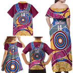 Brisbane Lions Football Custom Family Matching Off Shoulder Maxi Dress and Hawaiian Shirt Premiers Proud Aboriginal Art - Aussie Hoodie