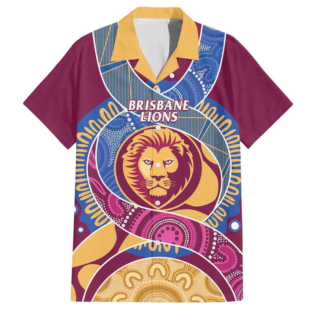 Brisbane Lions Football Custom Family Matching Off Shoulder Maxi Dress and Hawaiian Shirt Premiers Proud Aboriginal Art - Aussie Hoodie