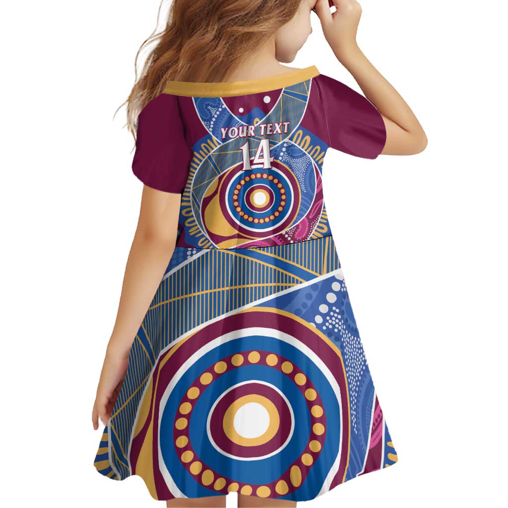 Brisbane Lions Football Custom Family Matching Off Shoulder Short Dress and Hawaiian Shirt Premiers Proud Aboriginal Art - Aussie Hoodie