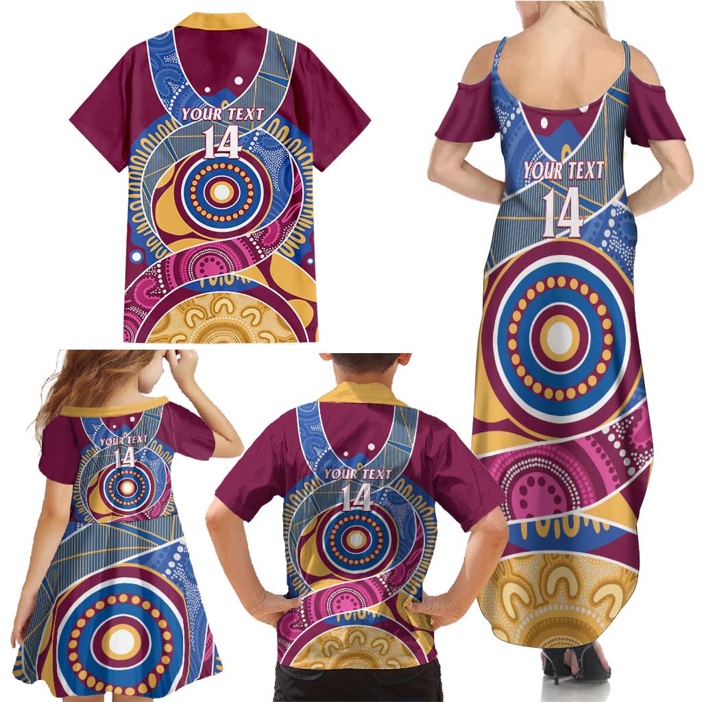 Brisbane Lions Football Custom Family Matching Summer Maxi Dress and Hawaiian Shirt Premiers Proud Aboriginal Art - Aussie Hoodie
