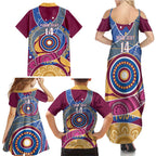 Brisbane Lions Football Custom Family Matching Summer Maxi Dress and Hawaiian Shirt Premiers Proud Aboriginal Art - Aussie Hoodie