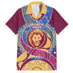 Brisbane Lions Football Custom Family Matching Summer Maxi Dress and Hawaiian Shirt Premiers Proud Aboriginal Art - Aussie Hoodie