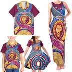 Brisbane Lions Football Custom Family Matching Tank Maxi Dress and Hawaiian Shirt Premiers Proud Aboriginal Art - Aussie Hoodie
