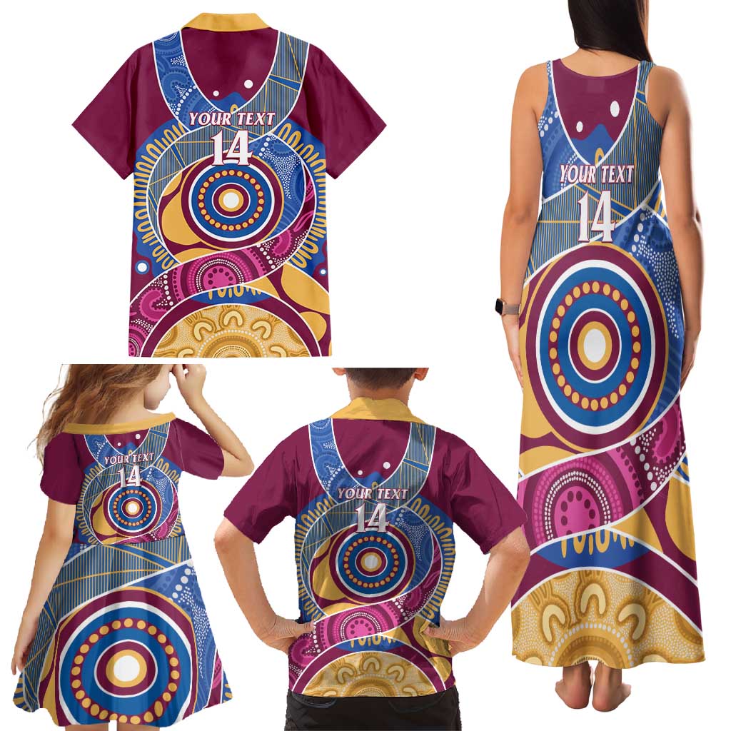 Brisbane Lions Football Custom Family Matching Tank Maxi Dress and Hawaiian Shirt Premiers Proud Aboriginal Art - Aussie Hoodie