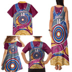 Brisbane Lions Football Custom Family Matching Tank Maxi Dress and Hawaiian Shirt Premiers Proud Aboriginal Art - Aussie Hoodie