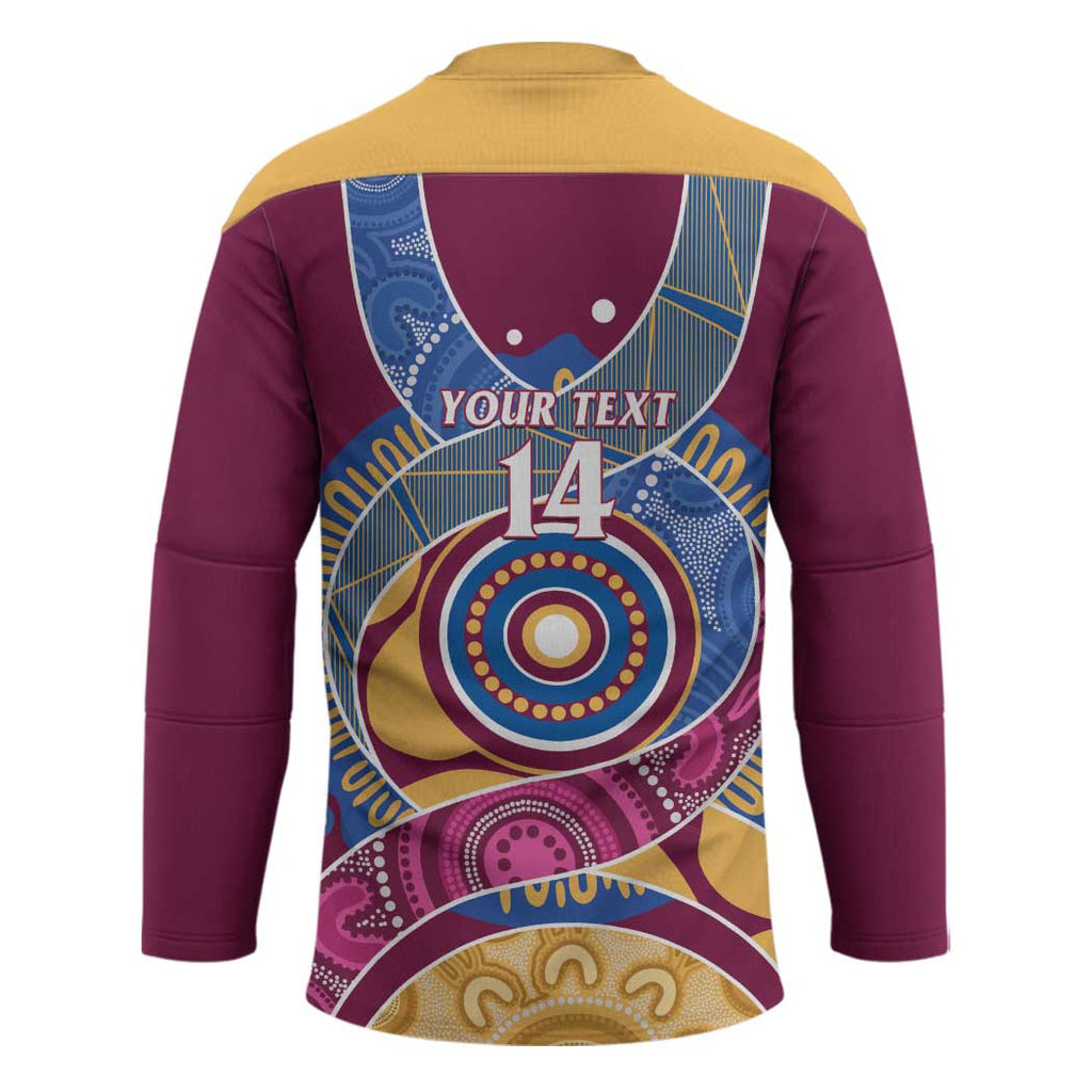 Brisbane Lions Football Custom Hockey Jersey Premiers Proud Aboriginal Art - Aussie Hoodie