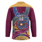 Brisbane Lions Football Custom Hockey Jersey Premiers Proud Aboriginal Art - Aussie Hoodie