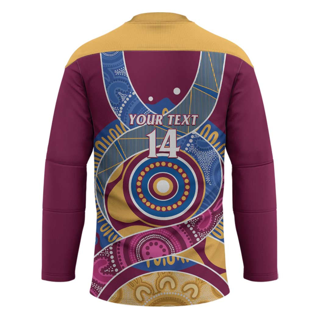 Brisbane Lions Football Custom Hockey Jersey Premiers Proud Aboriginal Art - Aussie Hoodie