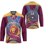 Brisbane Lions Football Custom Hockey Jersey Premiers Proud Aboriginal Art - Aussie Hoodie