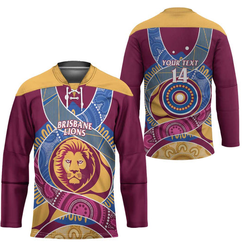 Brisbane Lions Football Custom Hockey Jersey Premiers Proud Aboriginal Art - Aussie Hoodie