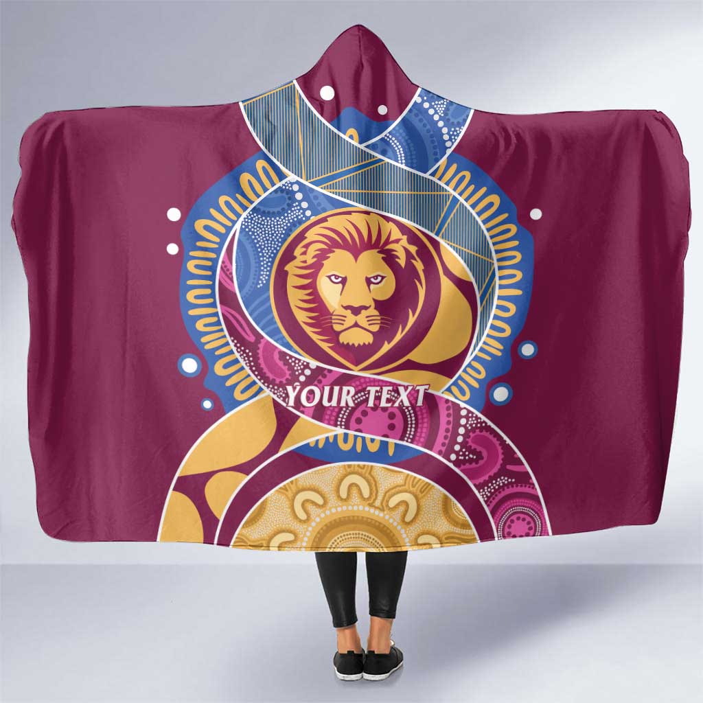 Brisbane Lions Football Custom Hooded Blanket Premiers Proud Aboriginal Art - Aussie Hoodie