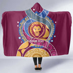 Brisbane Lions Football Custom Hooded Blanket Premiers Proud Aboriginal Art - Aussie Hoodie