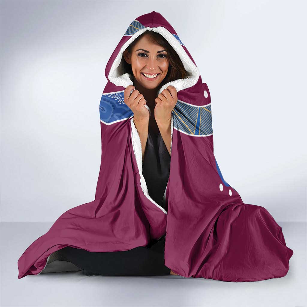 Brisbane Lions Football Custom Hooded Blanket Premiers Proud Aboriginal Art - Aussie Hoodie