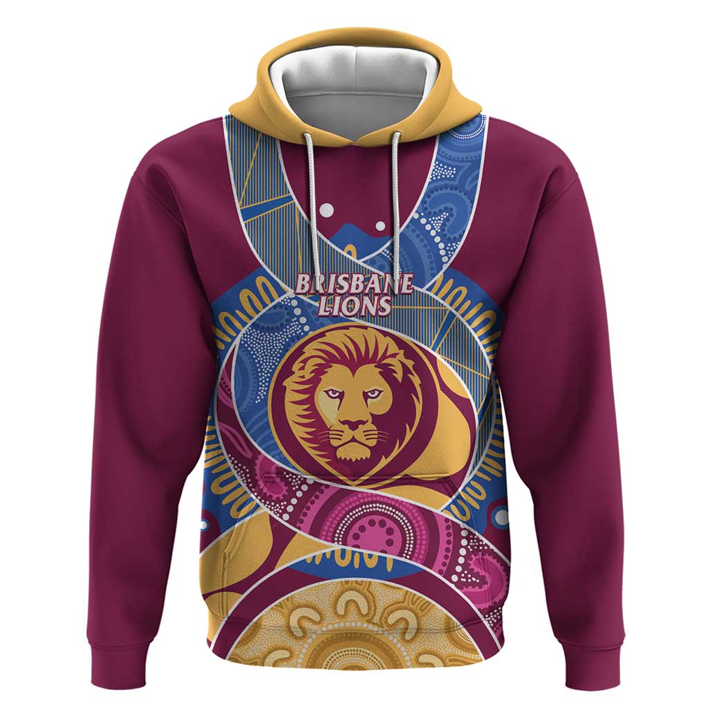 Brisbane Lions Football Custom Hoodie Premiers Proud Aboriginal Art - Aussie Hoodie