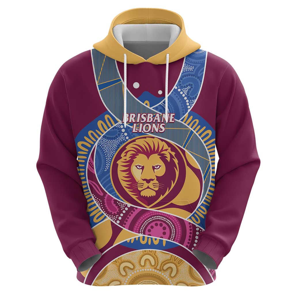 Brisbane Lions Football Custom Hoodie Premiers Proud Aboriginal Art - Aussie Hoodie