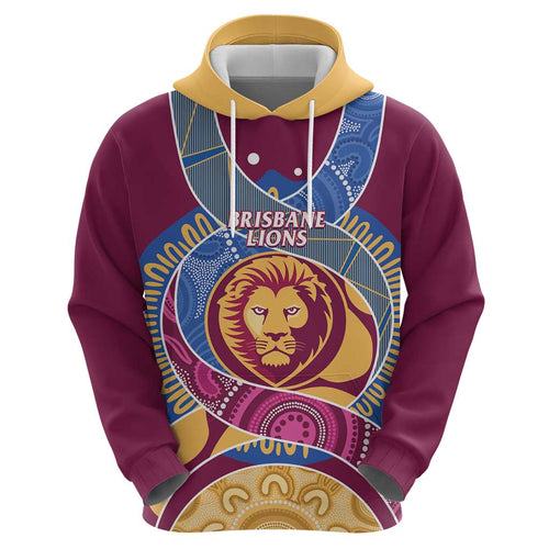Brisbane Lions Football Custom Hoodie Premiers Proud Aboriginal Art - Aussie Hoodie