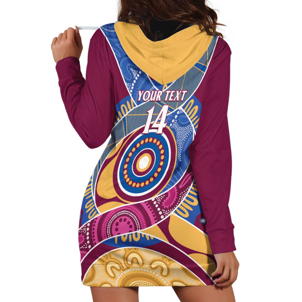 Brisbane Lions Football Custom Hoodie Dress Premiers Proud Aboriginal Art - Aussie Hoodie