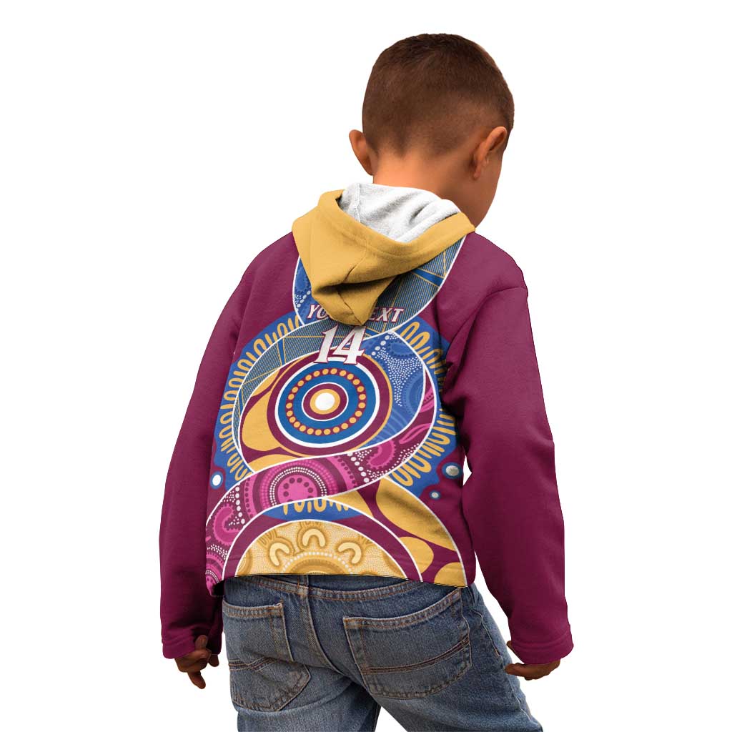 Brisbane Lions Football Custom Kid Hoodie Premiers Proud Aboriginal Art - Aussie Hoodie