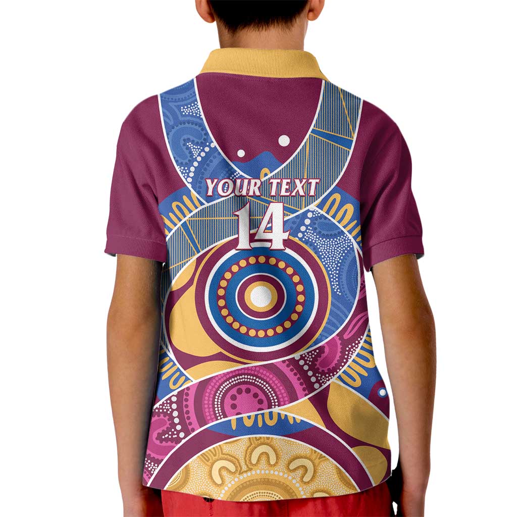 Brisbane Lions Football Custom Kid Polo Shirt Premiers Proud Aboriginal Art - Aussie Hoodie