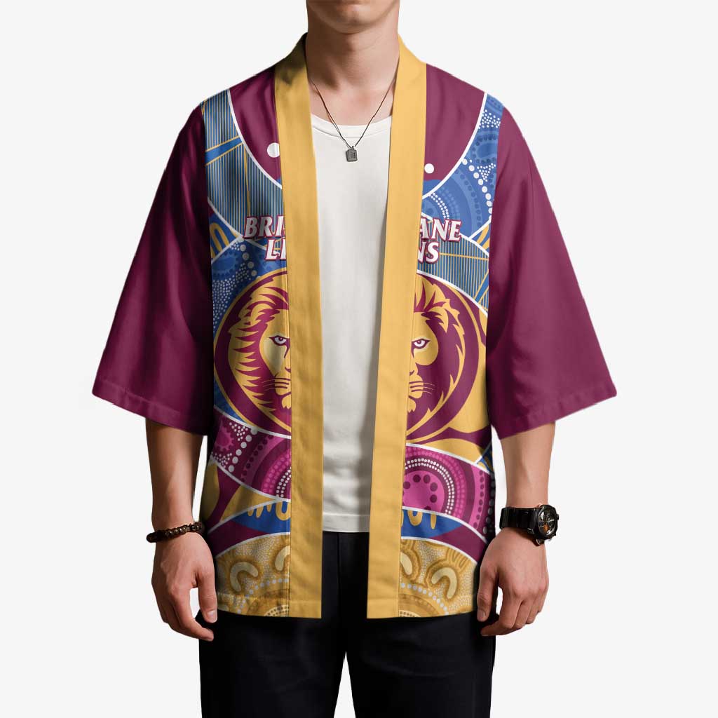 Brisbane Lions Football Custom Kimono Premiers Proud Aboriginal Art - Aussie Hoodie