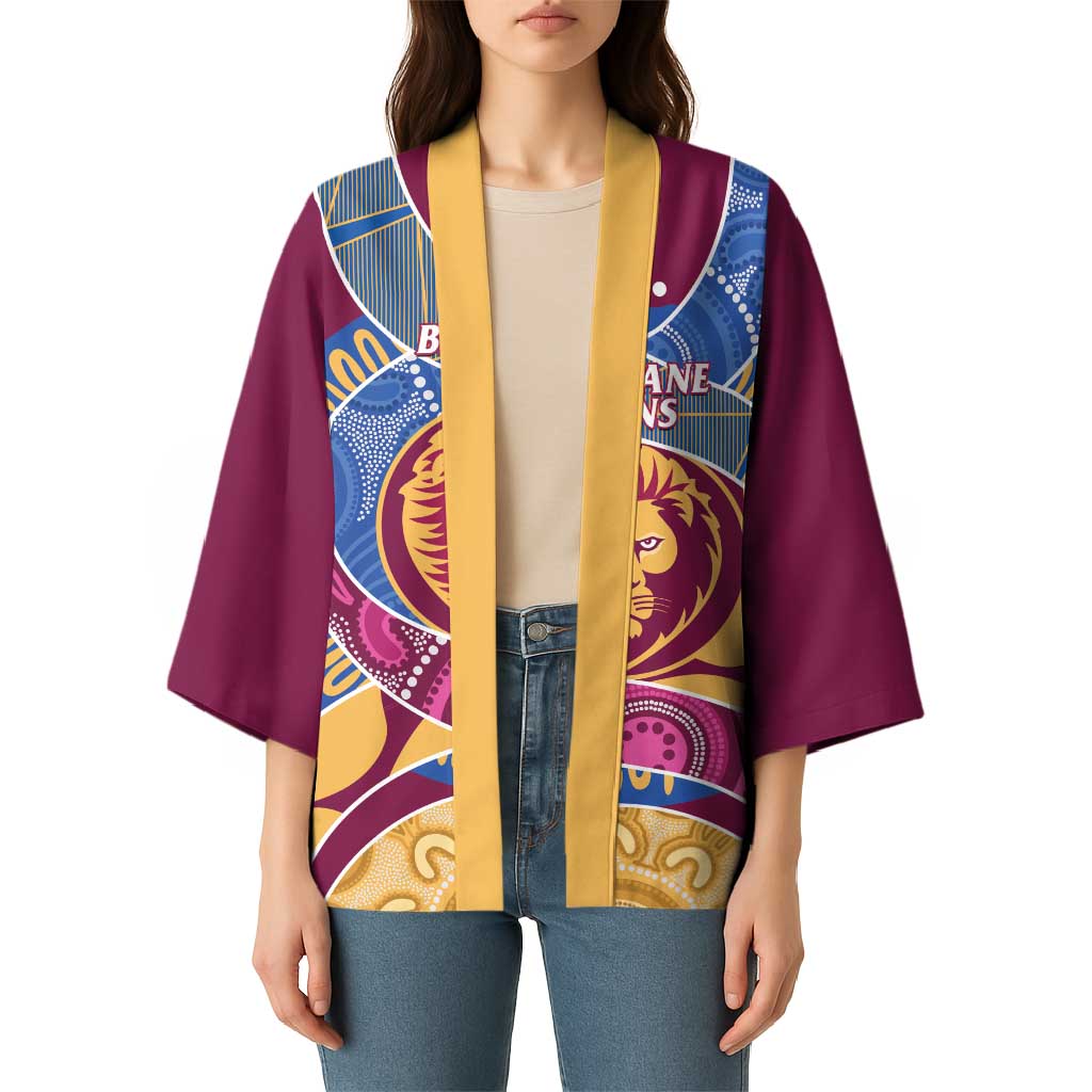Brisbane Lions Football Custom Kimono Premiers Proud Aboriginal Art - Aussie Hoodie