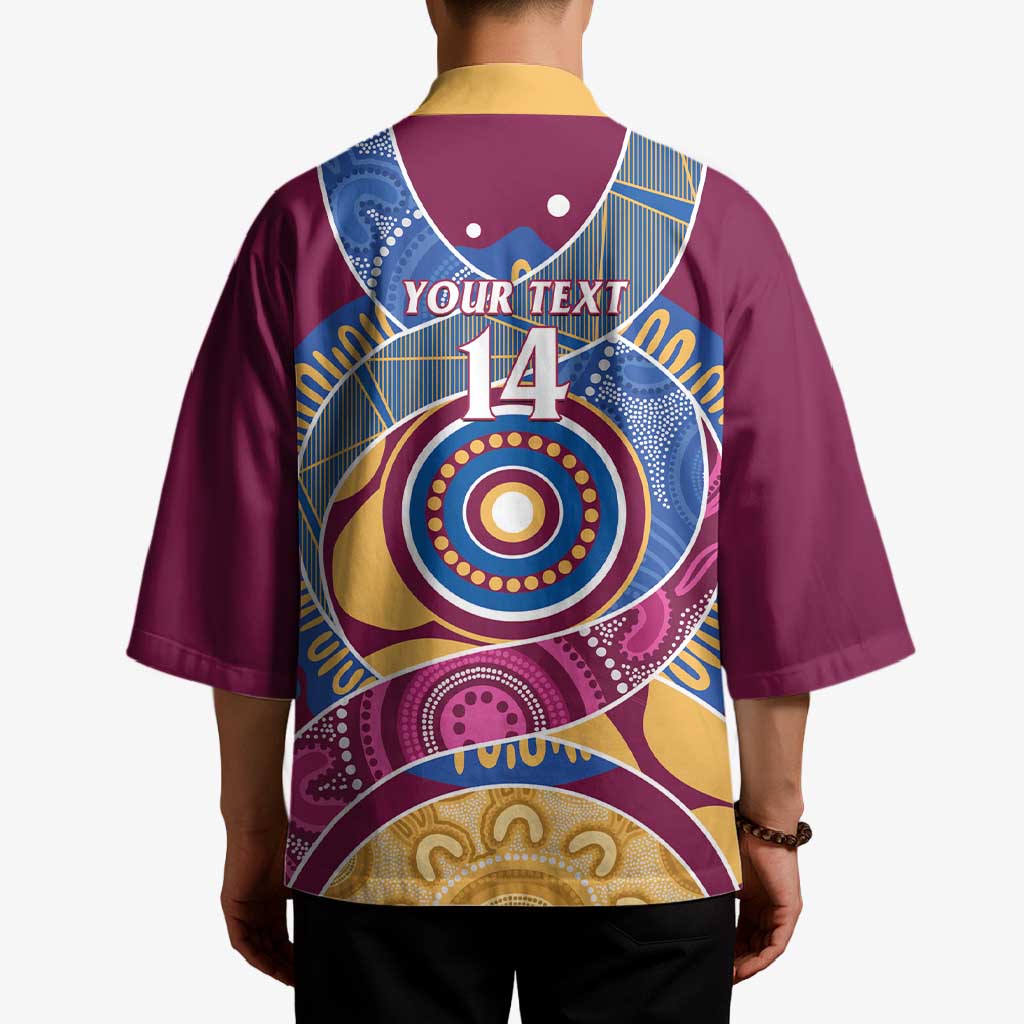 Brisbane Lions Football Custom Kimono Premiers Proud Aboriginal Art - Aussie Hoodie