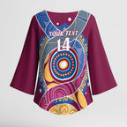 Brisbane Lions Football Custom Kimono Sleeve Blouse Premiers Proud Aboriginal Art - Aussie Hoodie