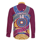 Brisbane Lions Football Custom Long Sleeve Button Shirt Premiers Proud Aboriginal Art - Aussie Hoodie