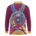 Brisbane Lions Football Custom Long Sleeve Polo Shirt Premiers Proud Aboriginal Art - Aussie Hoodie