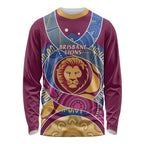Brisbane Lions Football Custom Long Sleeve Shirt Premiers Proud Aboriginal Art - Aussie Hoodie