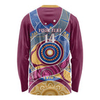 Brisbane Lions Football Custom Long Sleeve Shirt Premiers Proud Aboriginal Art - Aussie Hoodie