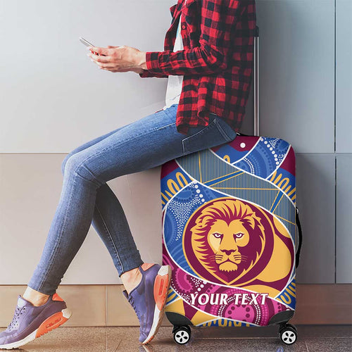 Brisbane Lions Football Custom Luggage Cover Premiers Proud Aboriginal Art - Aussie Hoodie