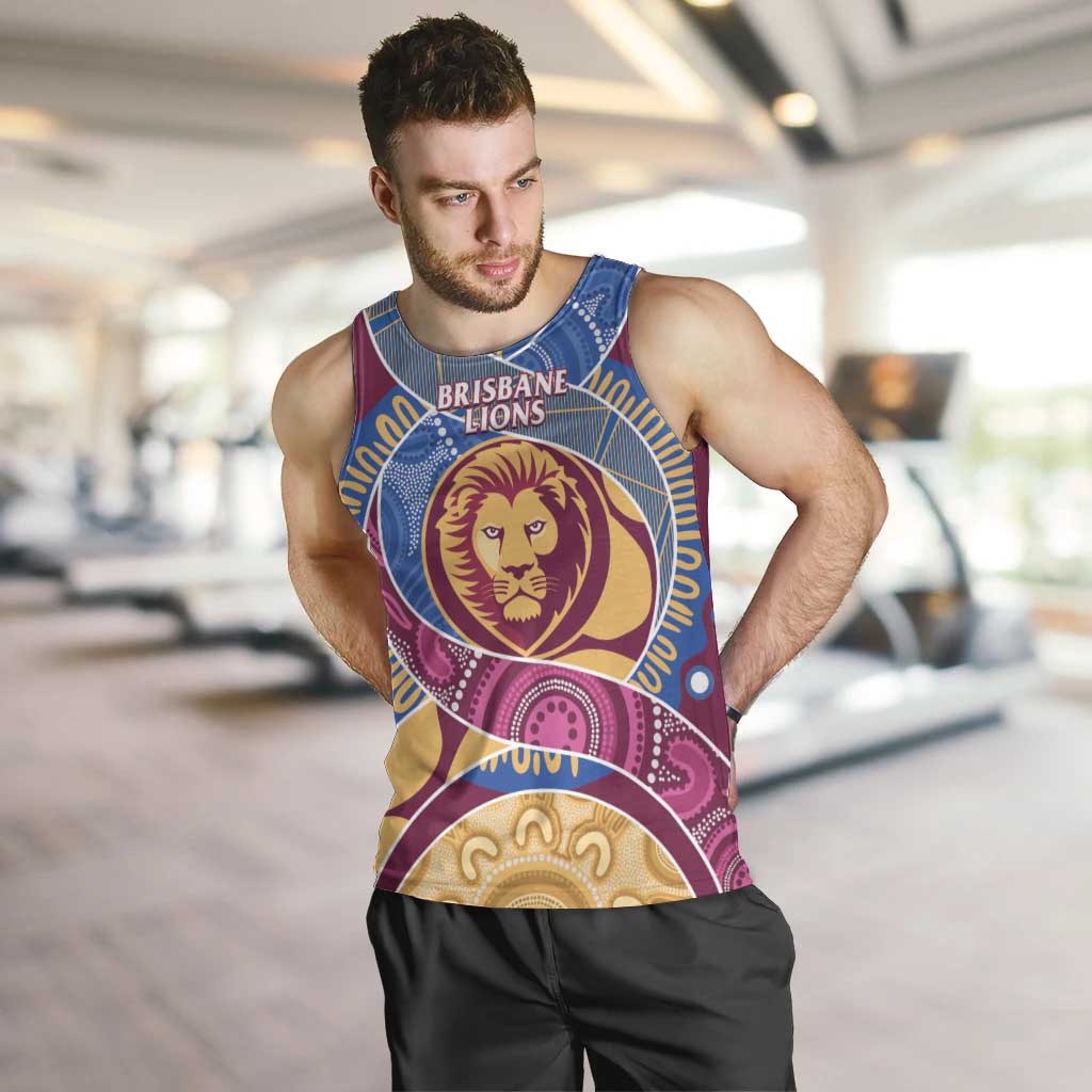 Brisbane Lions Football Custom Men Tank Top Premiers Proud Aboriginal Art - Aussie Hoodie