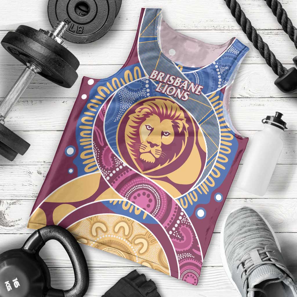 Brisbane Lions Football Custom Men Tank Top Premiers Proud Aboriginal Art - Aussie Hoodie