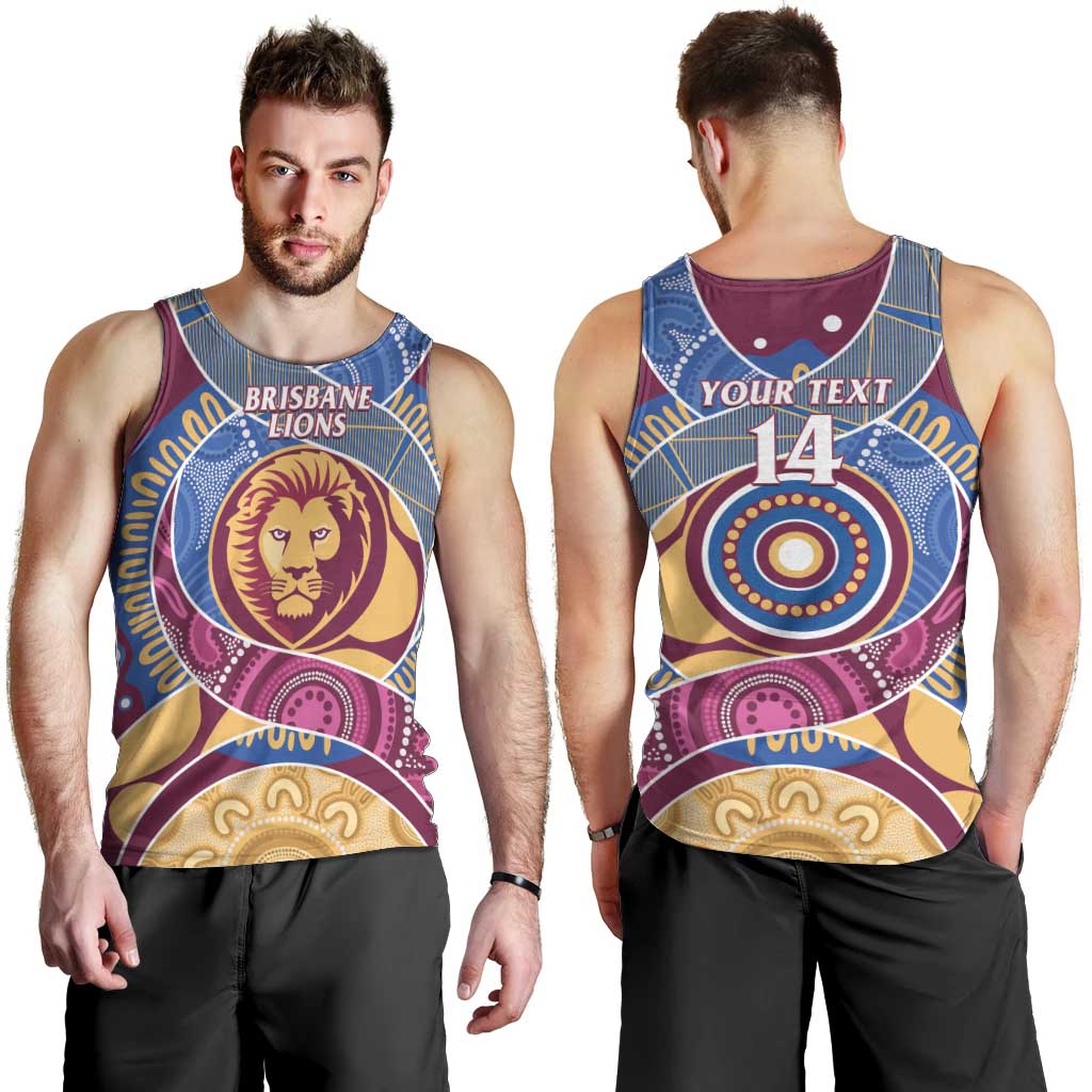 Brisbane Lions Football Custom Men Tank Top Premiers Proud Aboriginal Art - Aussie Hoodie