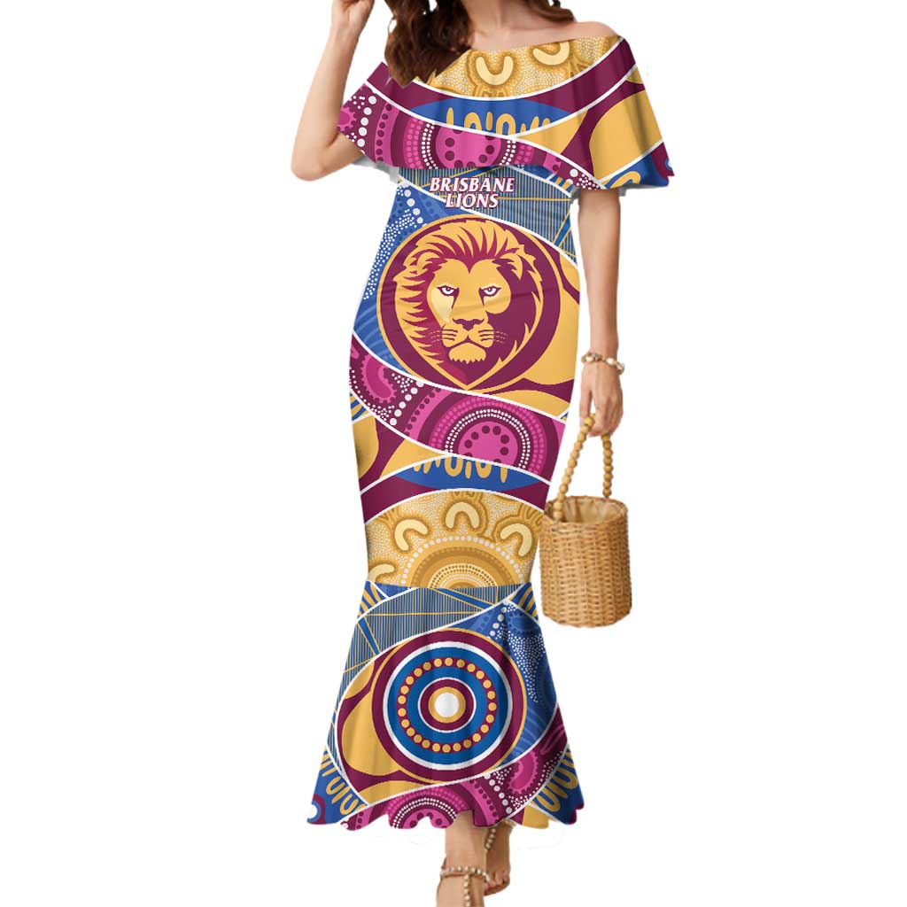Brisbane Lions Football Custom Mermaid Dress Premiers Proud Aboriginal Art - Aussie Hoodie