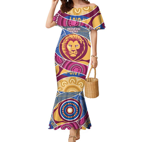 Brisbane Lions Football Custom Mermaid Dress Premiers Proud Aboriginal Art - Aussie Hoodie